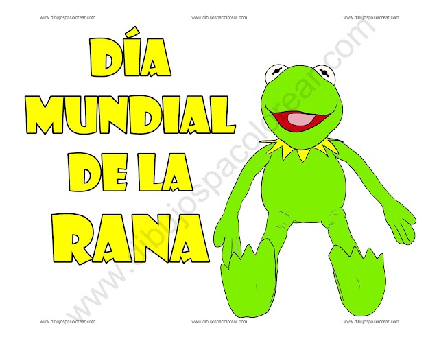 Día Mundial de la Rana dibujo a color y para colorear
